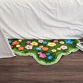 preiswerte Wohn- und Schlafzimmerteppiche-Floral Unregelmäßiger Samt Fußmatte Küchenmatte Fußmatte Rutschfeste Teppich Ölbeständige Matte Innen-Außen Matte Schlafzimmerdekoration Badezimmermatte Eingangsteppich