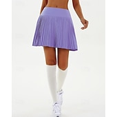 cheap Women&#039;s Skirts &amp; Skorts-US Open Women&#039;s Tennis Skirts Tennis Skirts with Shorts Pleated Side Pockets Breathable Tennis Golf Pickleball Patchwork Solid Colored Bottoms Black White Pink Tennis Clothing