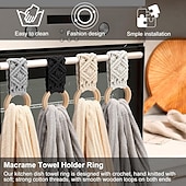 economico Tende macrame e stringa-Anello per asciugamano in crochet boho regalo per la festa della mamma supporto per asciugamano in macramè da cucina anello porta asciugamani in macramè anello per asciugamani da appendere in crochet