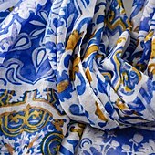 abordables Mangas &amp; Bufanda-Bufanda con estampado bohemio azul, 100 % poliéster, transpirable. &amp;Chal de playa decorativo, resistente al sol, con flecos, estilo bohemio inelástico, lavable a mano - sin plumas