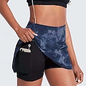 cheap Women&#039;s Skirts &amp; Skorts-US Open Women&#039;s Tennis Skirts with Shorts Pleated Quick Dry Tennis Golf Badminton Tie Dye Skort Black Pink Blue Tennis Clothing