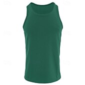 cheap Tank Tops-Men&#039;s Tank Top Vest Top Undershirt Sleeveless Shirt Sleeveless Crew Neck Summer Plain Fashion Designer Basic Classic Vacation Street Going out Black White Wine Top Tee for Men