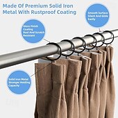 cheap Storage &amp; Organization-48 Pack Curtain Rings with Eyelets Metal Drapery Rings for Pinch Pleat Curtains Panels Drape Rings Fits Up to 1.2 in Curtains Rod 1.5 Inch I D Silver