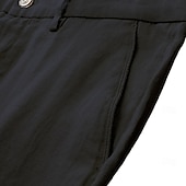 baratos Calças Elite Masculinas-Homens Calças Côr Sólida Comprimento do joelho O negócio Estilo Clássico Casual Preto Branco Sem Elasticidade