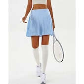cheap Women&#039;s Skirts &amp; Skorts-US Open Women&#039;s Tennis Skirts Tennis Skirts with Shorts Pleated Side Pockets Breathable Tennis Golf Pickleball Patchwork Solid Colored Bottoms Black White Pink Tennis Clothing