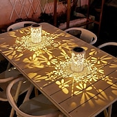 abordables Éclairage paysager-1 lanterne solaire d&#039;extérieur étanche, projection de fleurs et de libellules, éclairage d&#039;ambiance pour jardin, pelouse, paysage