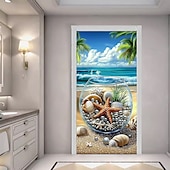 ieftine Capacele ușilor-Decorațiuni de ușă cu plajă de vară huse pentru ușă tapiserie de ușă draperie de ușă decor de fundal pentru ușă banner de ușă interioară/exterioară pentru ușa din față a fermei