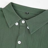 economico Strada-Per uomo Camicia Camicia di lino Camicia Estiva Camicia da Spiaggia Camicia con Bottoni Camicie sbottonate Semplice All&#039;aperto Streetwear Nero Bianco Azzurro cielo Cachi Manica Lunga Collo ripiegato