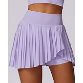 cheap Women&#039;s Skirts &amp; Skorts-US Open Women&#039;s Tennis Skirts Tennis Skirts with Shorts Pleated Side Split Quick Dry Tennis Golf Pickleball Solid Colored Bottoms Black White Blue Tennis Clothing