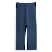 abordables Retro-Hombre pantalones de traje Pantalones de lino Pantalones Pantalones de verano Pantalones de playa Bolsillo delantero Pierna recta Plano Comodidad Transpirable Longitud total Formal Negocio Festivos