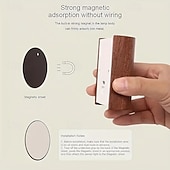 baratos luz do armário-Luzes de parede de movimento de madeira modernas sensor luz noturna usb recarregável lâmpada de parede para entrada escada corredor sala de estar parede varanda decoração 1pc