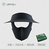 cheap Home Wear-Summer Sunscreen Ice Silk Breathable Mask Anti-ultraviolet Simple Black Glue Brim Eye Protection