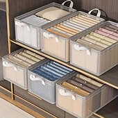 economico Organizzatori di Cassetti per Vestiti-Contenitore portaoggetti per indumenti con struttura in acciaio, contenitore portaoggetti pieghevole in PVC, organizer per indumenti trasparente e resistente per l&#039;organizzazione della camera da letto