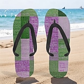 cheap Vacation Sandals-Men’s Blue Leaf Printed Flip Flops – Tropical &amp; Stylish Style for Beach Vacations, Island Hopping &amp; Beachside Dinners