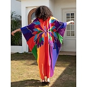 billige Kjoler-Halloween Kjoler Kaftan Stolthet Regnbue Fritid Voksne Dame Halloween Karneval Pride-parade Pride måned Enkle Halloween-kostymer Kle deg opp