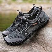 voordelige Herensneakers-Voor heren Sneakers Rivierschoenen Canyoning Casual Dagelijks PU Leder Netstof Ademend Comfortabel Anti-slip Veters Zwart Bruin Groen Zomer Lente
