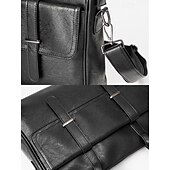 economico Borselli da uomo-borsa da lavoro in pelle nera da uomo - grande borsa da lavoro con manico superiore e scomparto per laptop, borsa da ufficio professionale per lavoro e riunioni