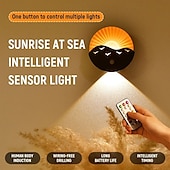 baratos Luzes decorativas-Luz de parede com sensor de movimento LED, luz noturna recarregável para quarto, corredor, escada, armário, decoração, presente de Natal