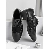 billige Oxfords til kvinner-oxford-kjolesko i meshpanel for kvinner – pustende brogue-sko med snøring til kontor-, fest- eller danseanledninger