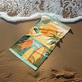 economico set di asciugamani da spiaggia-telo mare stampato, telo mare leggero e anti-sabbia ad asciugatura rapida, ideale per viaggi, piscina e uso all'aperto