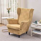 economico Rivestimento sedia wingback-Copertura per poltrona a orecchioni Geometrico Stampato e jacquard Poliestere Copriletto