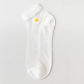 cheap Home Socks-Women Daisy Sheer Socks,Womens Girls Lace Sheer Ankle Sock Thin Mesh Cotton Socks Transparent See Through Tull Low Cut Sock