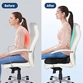 cheap Home Supplies-Ergonomic Memory Foam Seat Cushion, Extra Large Cushion for Office Chair, Pressure Relief Pillow Pad for Sciatica, Tailbone &amp; Back Pain, Long Sitting Support
