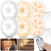 economico luce dell&#039;armadio-1 pz luce notturna a induzione con oscuramento a tre colori, telecomando magnetico, armadietto per vino, armadio, illuminazione, ricarica di tipo C