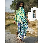 billige Kjoler-Halloween Kjoler Kaftan Stolthet Regnbue Fritid Voksne Dame Halloween Karneval Pride-parade Pride måned Enkle Halloween-kostymer Kle deg opp