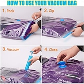 abordables stockage de bagages et de voyage-Lot de 18 sacs de compression sous vide réutilisables pour vêtements, couettes, oreillers, sacs de voyage