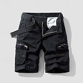 economico Classico-Per uomo Pantaloncini cargo Shorts Pantaloncini Estivi Bottoni Tasca con cerniera Tasche Multiple Semplice Comodità Indossabile Lunghezza al ginocchio All&#039;aperto Sport Quotidiano Moda Casual Nero Blu