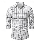 preiswerte Herrenhemd zum Knöpfen-Herren Hemd Sommerhemd Freizeithemd Strandhemd Knopfhemd Schwarz Weiß Marineblau Beige Langarm Grafik Revers Urlaub Hawaiianisch Button-Down Bekleidung Polyester Mode Lässig Bequem