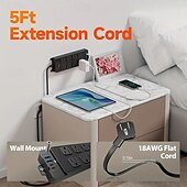 cheap Household Appliances-Flat Plug Surge Protector Power Strip with 5ft/10ft Extension Cord, 8 AC Outlets &amp; 4 USB Ports (2 USB-A, 2 USB-C)