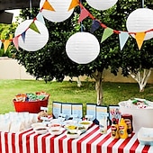 economico Luci paesaggistiche-Lanterne di carta solari da 12&quot; alimentate da lanterne impermeabili in tessuto di nylon per esterni, lampade da giardino appese