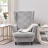 economico Rivestimento sedia wingback-Copertura per poltrona a orecchioni Geometrico Stampato e jacquard Poliestere Copriletto
