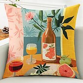 abordables Taies d&#039;Oreiller-Housse de coussin décoratif motif fruits d&#039;été 1PC douce carrée pour canapé taie d&#039;oreiller pour chambre salon canapé chaise