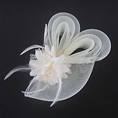 ieftine fascinatoare-Pălărie Fedora din Tulle cu Pene Pălărie de Nuntă Petrecere de Seară Petrecere Teafă Cursă de Cai Cocktail Vintage Drăguță cu Accesorii cu Pene