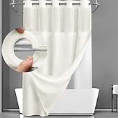 cheap Shower Curtains-Waffle Weave Shower Curtain 180cm*180cm(70&quot;*70&quot;) with Snap-in Fabric Liner Set, Solid Colored Hotel Style for Bathroom with Mesh Top Window
