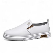 preiswerte Herrenpantoletten &amp; -slipper-weiße Slip-On-Sneaker für Herren mit kontrastierenden Kunstlederakzenten und rutschfester Gummisohle – stylisch und bequem für die Freizeit und den Alltag