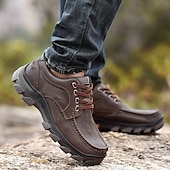 economico Sneakers da uomo-scarpe da ginnastica da uomo con lacci color cuoio e suola in gomma antiscivolo, comode e traspiranti per avventure all&#039;aria aperta e abbigliamento casual da giorno