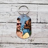 economico Laurea-portachiavi regalo di laurea personalizzato portachiavi con foto bifacciale regalo di nozze personalizzato per coppia ciondolo in acciaio inossidabile ornamento regalo per fidanzato fidanzata animale