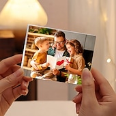 economico Regali personalizzati-Blocco fotografico personalizzato in acrilico, regalo perfetto per papà, festa del papà, festa della mamma, decorazione per la casa, matrimonio, compleanno