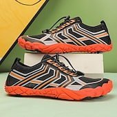 abordables Zapatillas Informales-Hombre Zapatillas de deporte zapatos descalzos Antideslizantes Barranquismo Casual Cuero PU Malla Transpirable Cómodo Antideslizante Cordones Negro / Rojo Negro Azul Real Verano Primavera