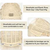 cheap Older Wigs-Short Blonde Wigs for White Women with Bangs Pixie Cut Straight Synthetic Replacement Wigs