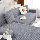 cheap Sofa Cover-Stretch Couch Cushion Cover, 1 2 3 Seater Cushion Covers for L Shaped Sofa Chaise Longue, Sectional Sofa Slipcover Furniture Protector with Elastic Bottom