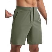 economico Pantaloni corti da corsa-Per uomo Shorts da corsa pantaloncini sportivi Estate Esterno Vestibilità regolare Asciugatura Rapida Tasca con cerniera Pantaloncini Coulisse Elastico in vita Grigio scuro Nero Cotone Caccia
