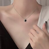 abordables Colliers-Collier chromé pour femme, élégant, simple, doux, classique, pour Noël, anniversaire, rue