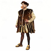 cheap Outfits-Medieval Renaissance Outfits Prince Celtic Knight Fancy Dress Men&#039;s Royal Halloween Carnival Masquerade Performance LARP Ren Faire Adults&#039; Costume