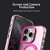 billige iPhone-etuier-Magnetisk adsorpsjonsdeksel AirTag iPhone 16/15/14/13/12 Pro Max Plus PC Metall sjokkbeskyttende bakdeksel med trådløs lading og kamerabeskyttelse