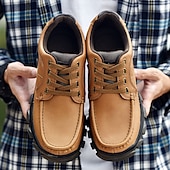 economico Sneakers da uomo-scarpe da ginnastica da uomo con lacci color cuoio e suola in gomma antiscivolo, comode e traspiranti per avventure all&#039;aria aperta e abbigliamento casual da giorno